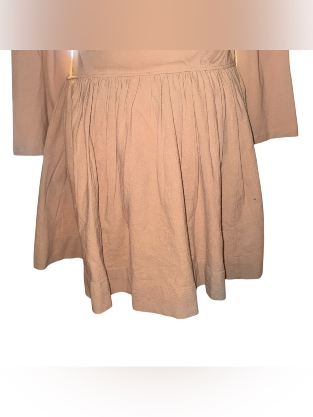 NWT FREE PEOPLE Free-est Onda Drop-Waist Long Sleeve Mini Dress Neutral Size L - Picture 12 of 16